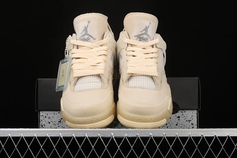 All categories Air Jordan Jordan series basketball shoes Air Jordan 4 OF x Air Jordan 4 Retro "Cream/Sail" AJ4 Jordan 4 mid-top retro casual sports culture basketball shoes CV9388-100